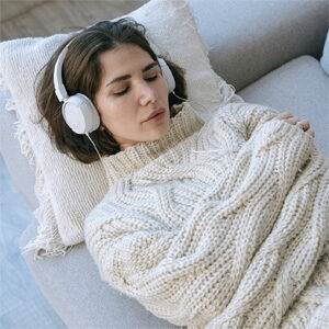 Bio-Resonance - Woman Relaxing with Headphones - Inner Mind Balance
